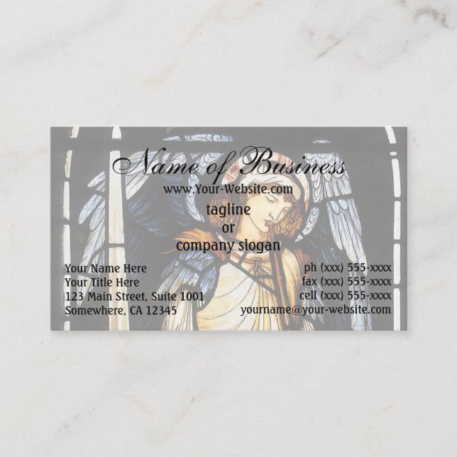 Saint Michael (stained glass) by Burne Jones Business Card (Front)