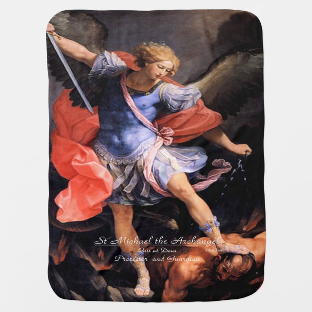 Saint Michael the Archangel Baby Blanket (Front)