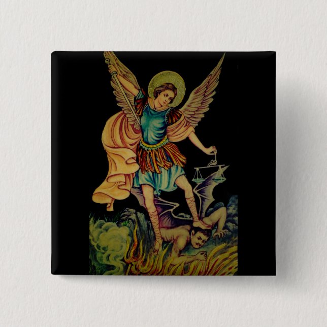 Saint Michael The Archangel Button (Front)