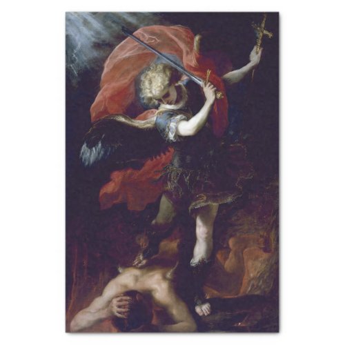 Saint Michael the Archangel by Claudio Coello  Tissue Paper