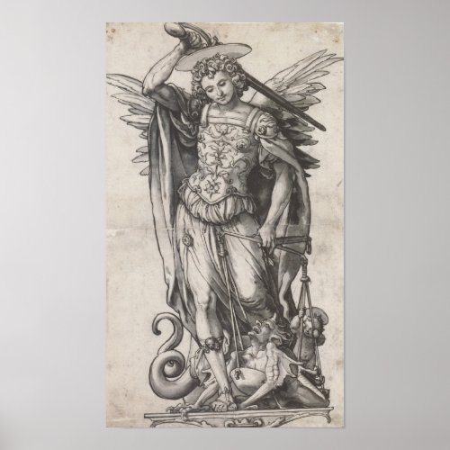 Saint Michael the Archangel by Hans Holbein Poster