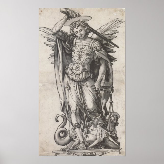 Saint Michael the Archangel by Hans Holbein Poster (Front)