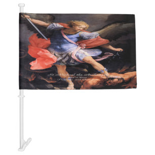 Saint Michael the Archangel Car Flag