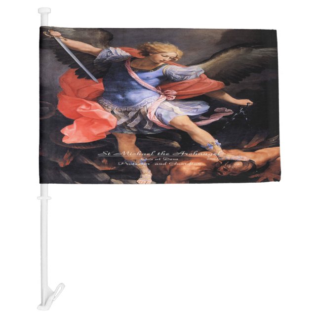 Saint Michael the Archangel Car Flag (Front)
