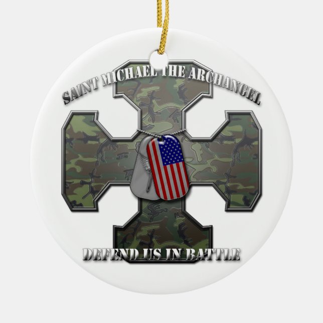 Saint Michael the Archangel Ceramic Ornament (Front)