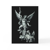 Saint Michael The Archangel Defeating Satan Christ Card