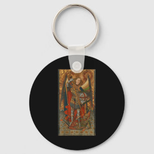 Saint Michael The Archangel Defeating Satan Christ Keychain
