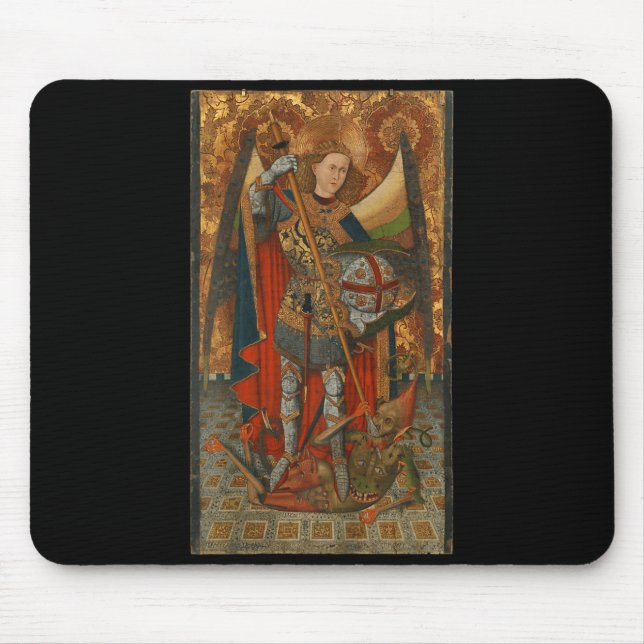 Saint Michael The Archangel Defeating Satan Christ Mouse Pad (Front)