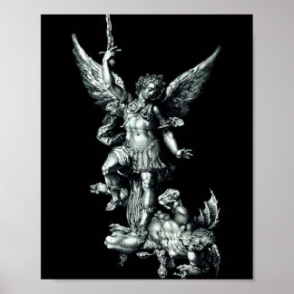 Saint Michael The Archangel Defeating Satan Christ Poster