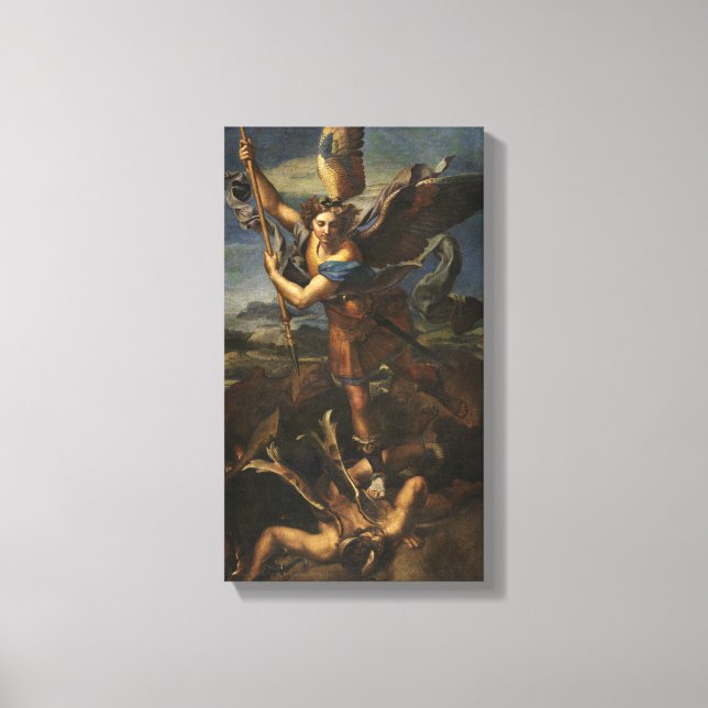 Saint Michael the Archangel defeats Satan Canvas Print (Front)