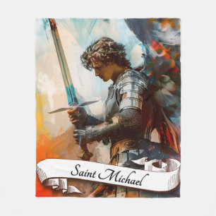 Saint Michael the Archangel Fleece Blanket