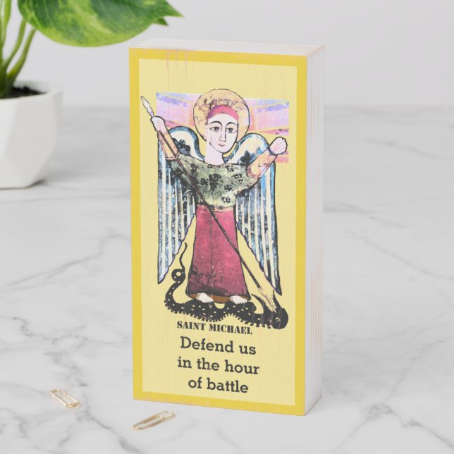 Saint Michael the archangel icon Wooden Box Sign (In Situ Vertical)