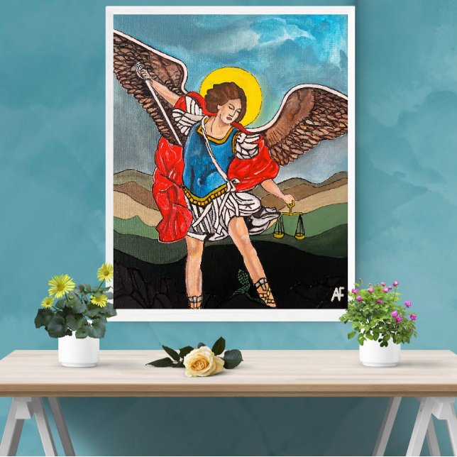Saint Michael the Archangel Painting by Alfred Fox Canvas Print (Creator Uploaded)