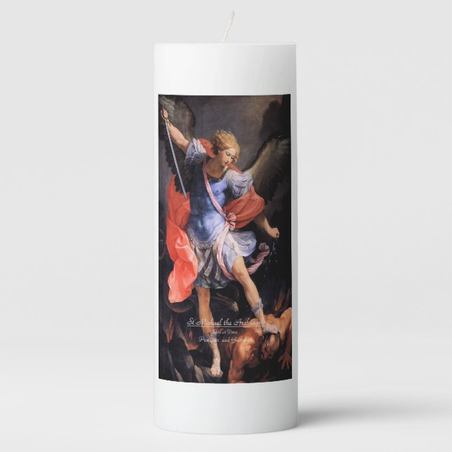 Saint Michael the Archangel Pillar Candle (Front)