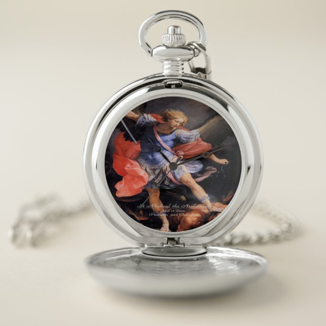 Saint Michael the Archangel Pocket Watch (Inside)