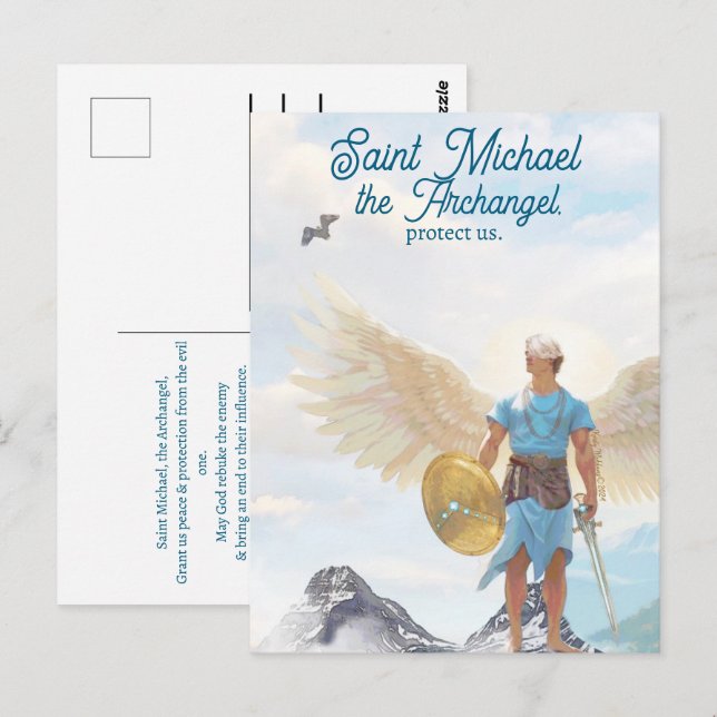 Saint Michael the Archangel Protection Prayer Postcard (Front/Back)