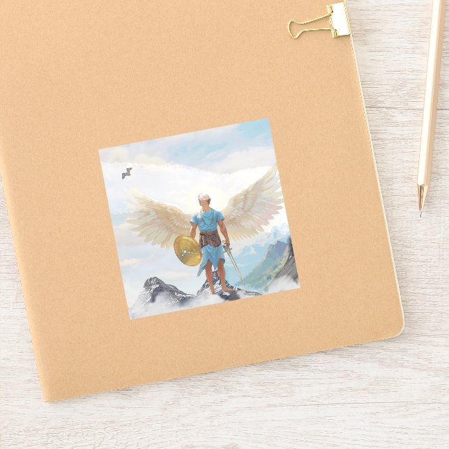 Saint Michael the Archangel Protection Rectangle Sticker (Notebook)