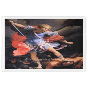 Saint Michael The Archangel Quis ut Deus Acrylic Tray
