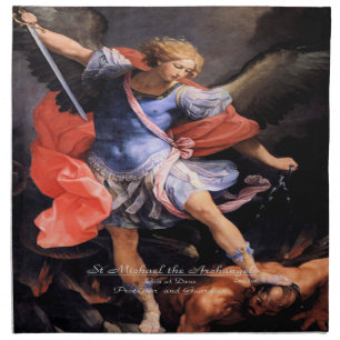 Saint Michael The Archangel Quis ut Deus Cloth Napkin