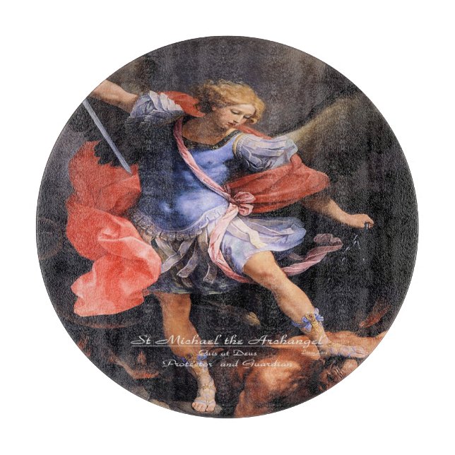 Saint Michael The Archangel Quis ut Deus Cutting Board (Front)