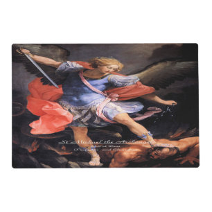 Saint Michael The Archangel Quis ut Deus Placemat