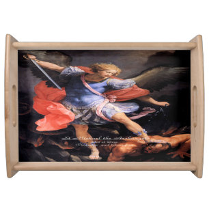 Saint Michael The Archangel Quis ut Deus Serving Tray