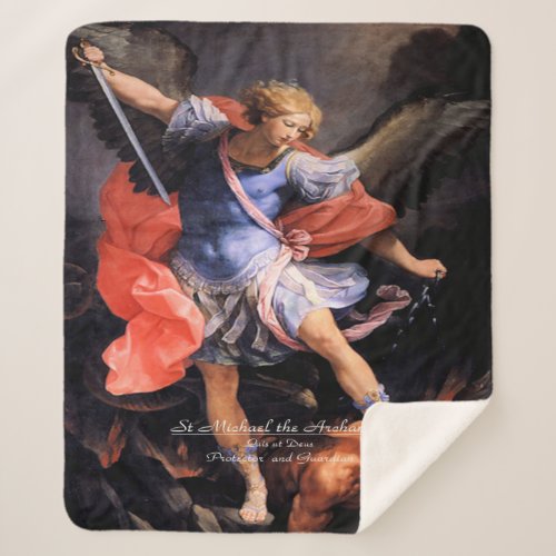 Saint Michael the Archangel Sherpa Blanket