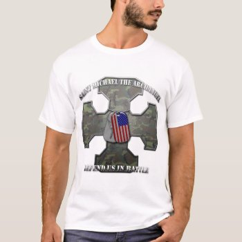 Saint Michael The Archangel T-shirt by SteelCrossGraphics at Zazzle