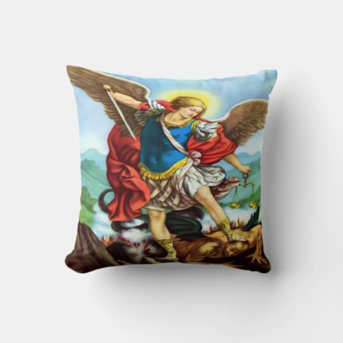 Saint Michael the Archangel Throw Pillow