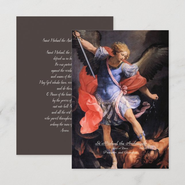 Saint Michael the Archangel with Prayer Enclosure Card (Front/Back)