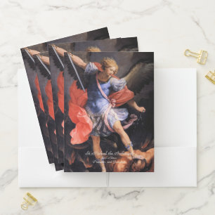 Saint Michael the Archangel with Prayer Pocket Folder