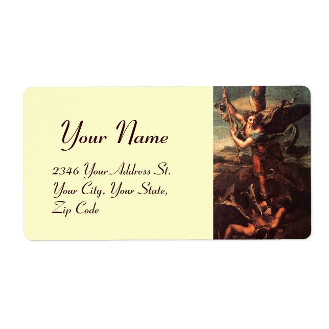 SAINT MICHAEL VANGUISHING SATAN LABEL (Front)