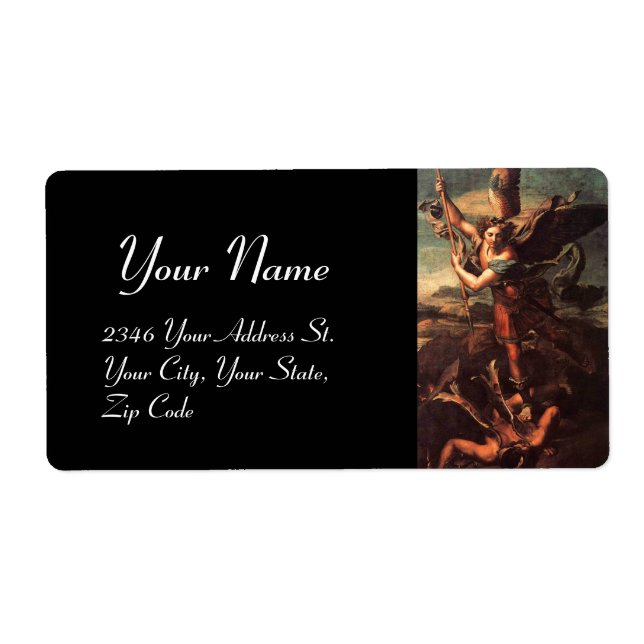 SAINT MICHAEL VANGUISHING SATAN LABEL (Front)