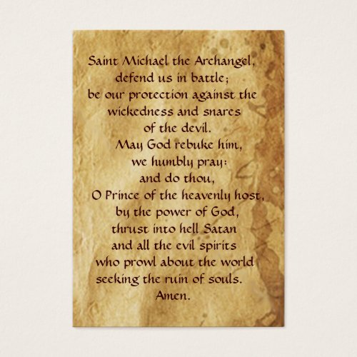 SAINT MICHAEL VANGUISHING SATAN Prayer Card