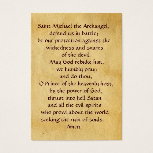 SAINT MICHAEL VANGUISHING SATAN Prayer Card