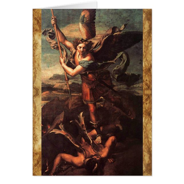 SAINT MICHAEL VANGUISHING SATAN Prayer Cards (Front)
