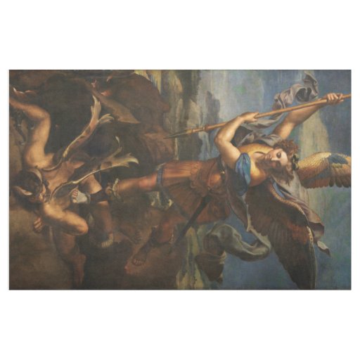 Saint Michael Vanquishing Satan Fabric