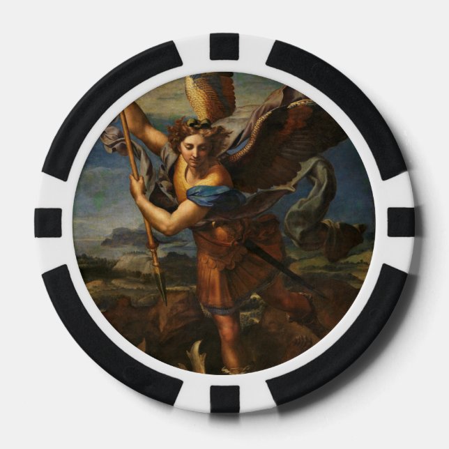 Saint Michael Vanquishing Satan Poker Chips (Front)