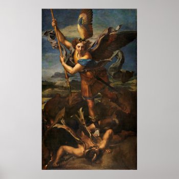 Saint Michael Vanquishing Satan Poster by Amazing_Posters at Zazzle