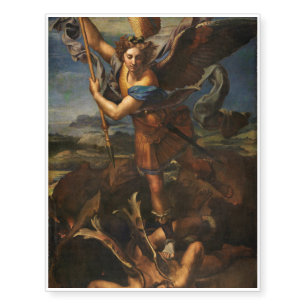 Saint Michael Vanquishing Satan Temporary Tattoos