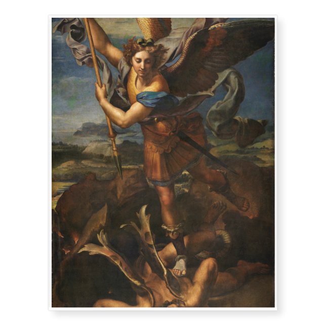 Saint Michael Vanquishing Satan Temporary Tattoos (Front)