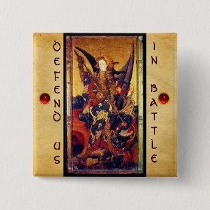Saint Michael Vanquishing the Devil Button
