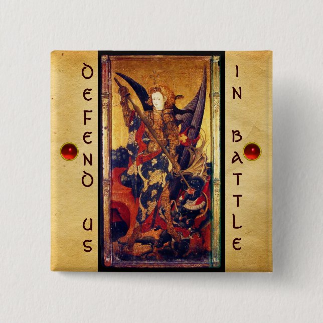 Saint Michael Vanquishing the Devil Button (Front)