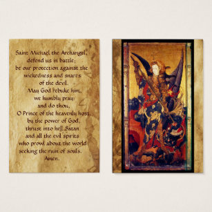 Saint Michael Vanquishing the Devil  Prayer Card