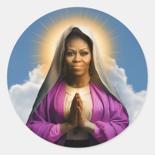 Saint Michelle Obama Prayer Candle Classic Round Sticker