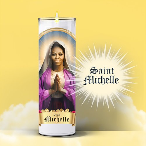 Saint Michelle Obama Prayer Candle Sticker