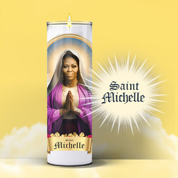 Saint Michelle Obama Prayer Candle Sticker by Politicaltshirts at Zazzle