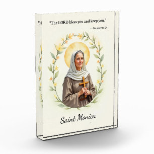 Saint Monica God's Peace and Blessings Scripture Acrylic Award
