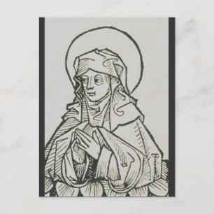 Saint Monica Medieval Minimalist Line Art Holiday Postcard