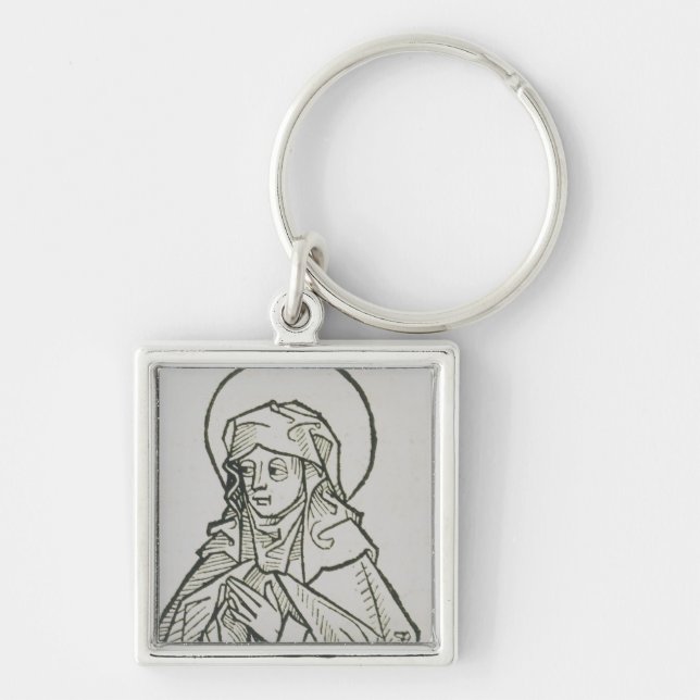 Saint Monica Medieval Minimalist Line Art  Keychain (Front)